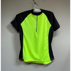 BDI Women's Club Tech Jersey 1/4 Zip Short Sleeve Cycling Shirt Medium Neon New